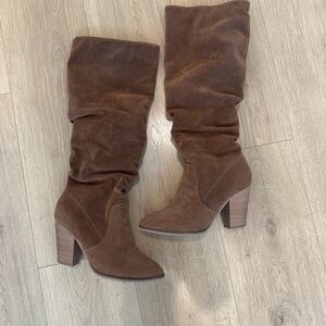 a new day Brown Suede Heeled Boots